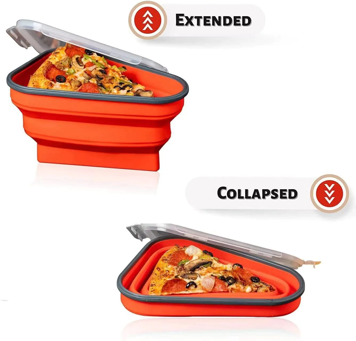 Reusable Pizza Pack Container Box Foldable Triangular Pizza Storage Container