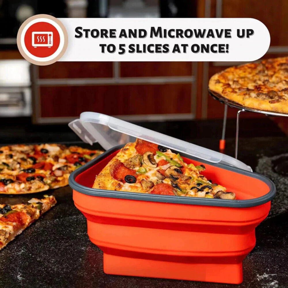 Reusable Pizza Pack Container Box Foldable Triangular Pizza Storage Container