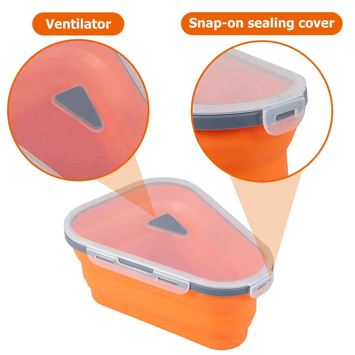 Reusable Pizza Pack Container Box Foldable Triangular Pizza Storage Container